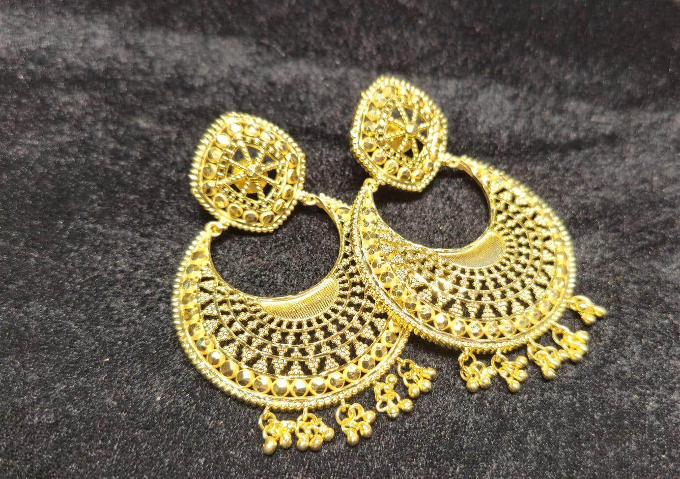 Exquisite Gold-Plated Chand Bali Earrings – A Touch of Royalty - Mirpur Jewelry City