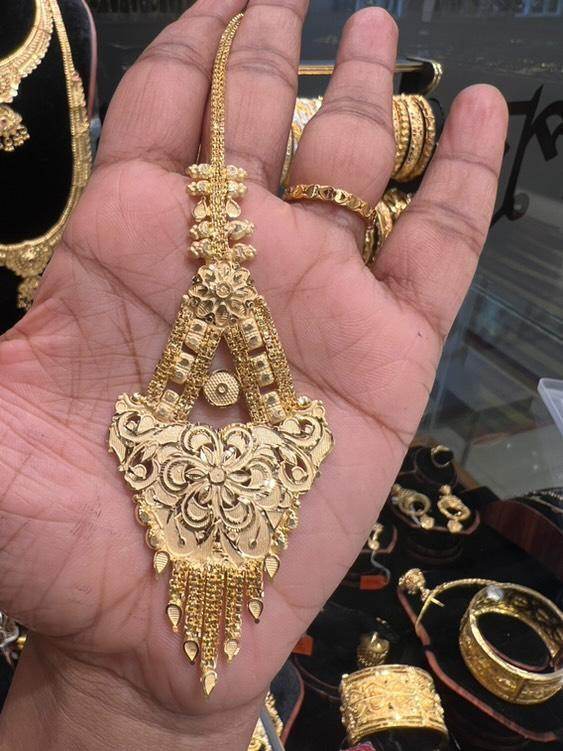 Elegant Gold-Plated Bridal Tikli – Timeless Royalty - Mirpur Jewelry City