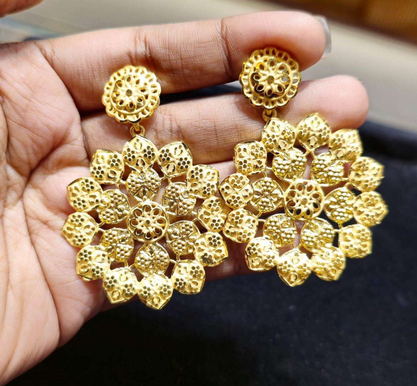 Elegant Gold-Plated Earrings – Timeless Luxury - Mirpur Jewelry City