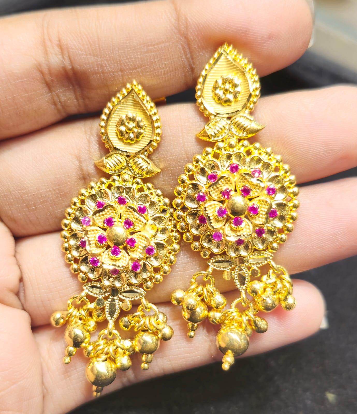 Elegant Gold-Plated Earrings – Timeless Luxury - Mirpur Jewelry City