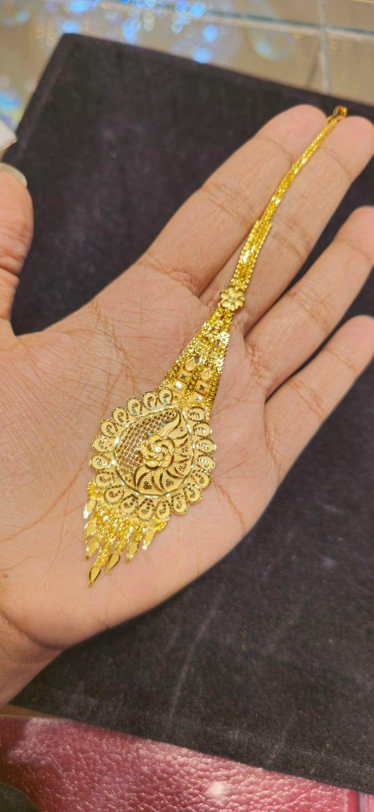 Elegant Gold-Plated Bridal Tikli – Timeless Royalty - Mirpur Jewelry City
