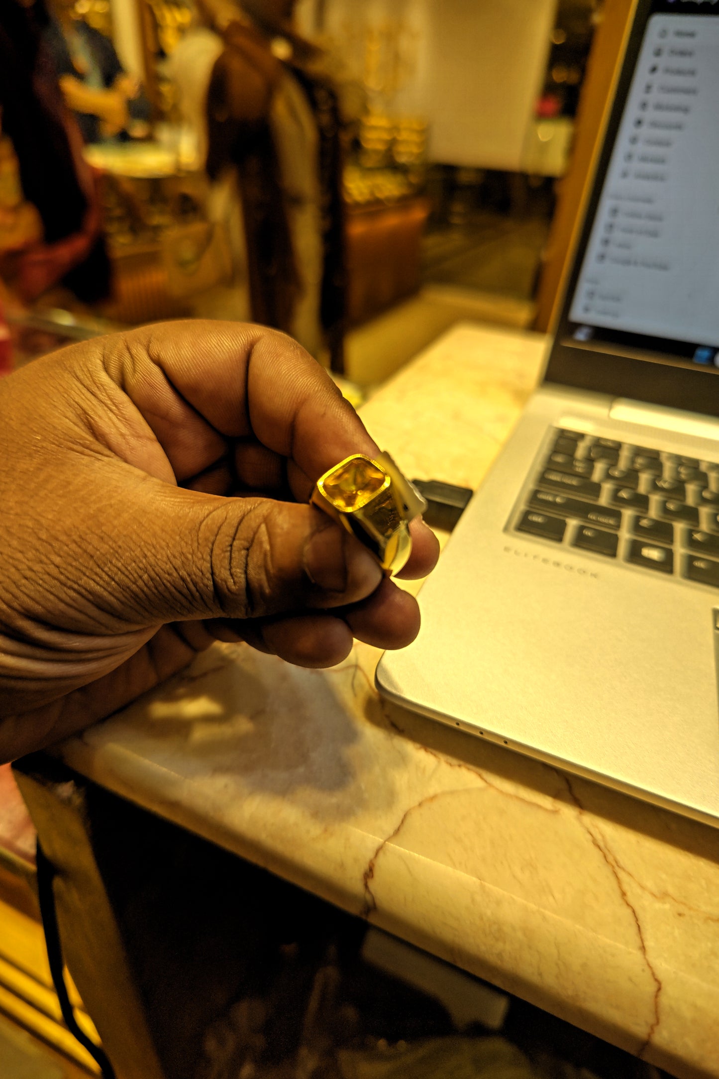 Exclusive yellow stone mens fingerring - Mirpur Jewelry City