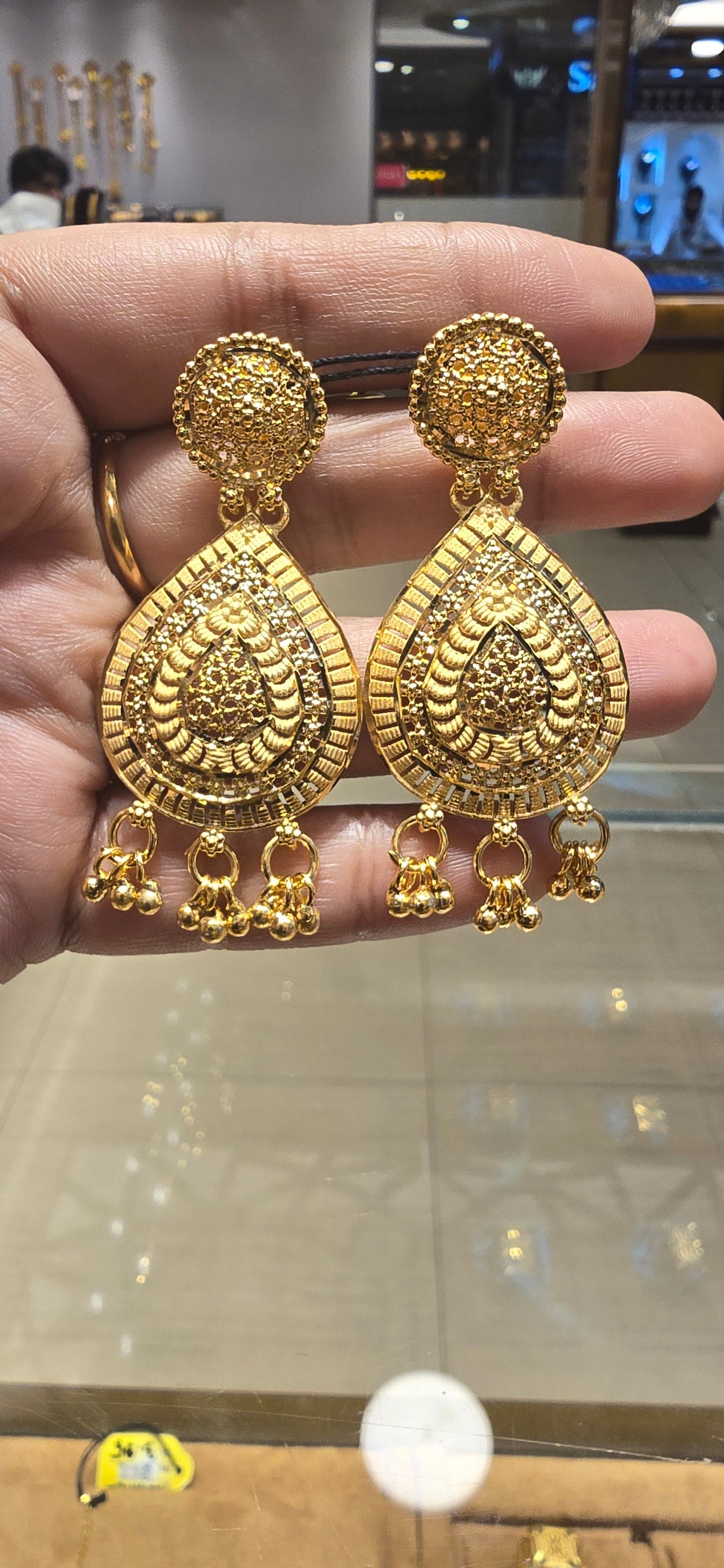 22k Gold polish Jhapta Earrings Mirpur Jewelry City