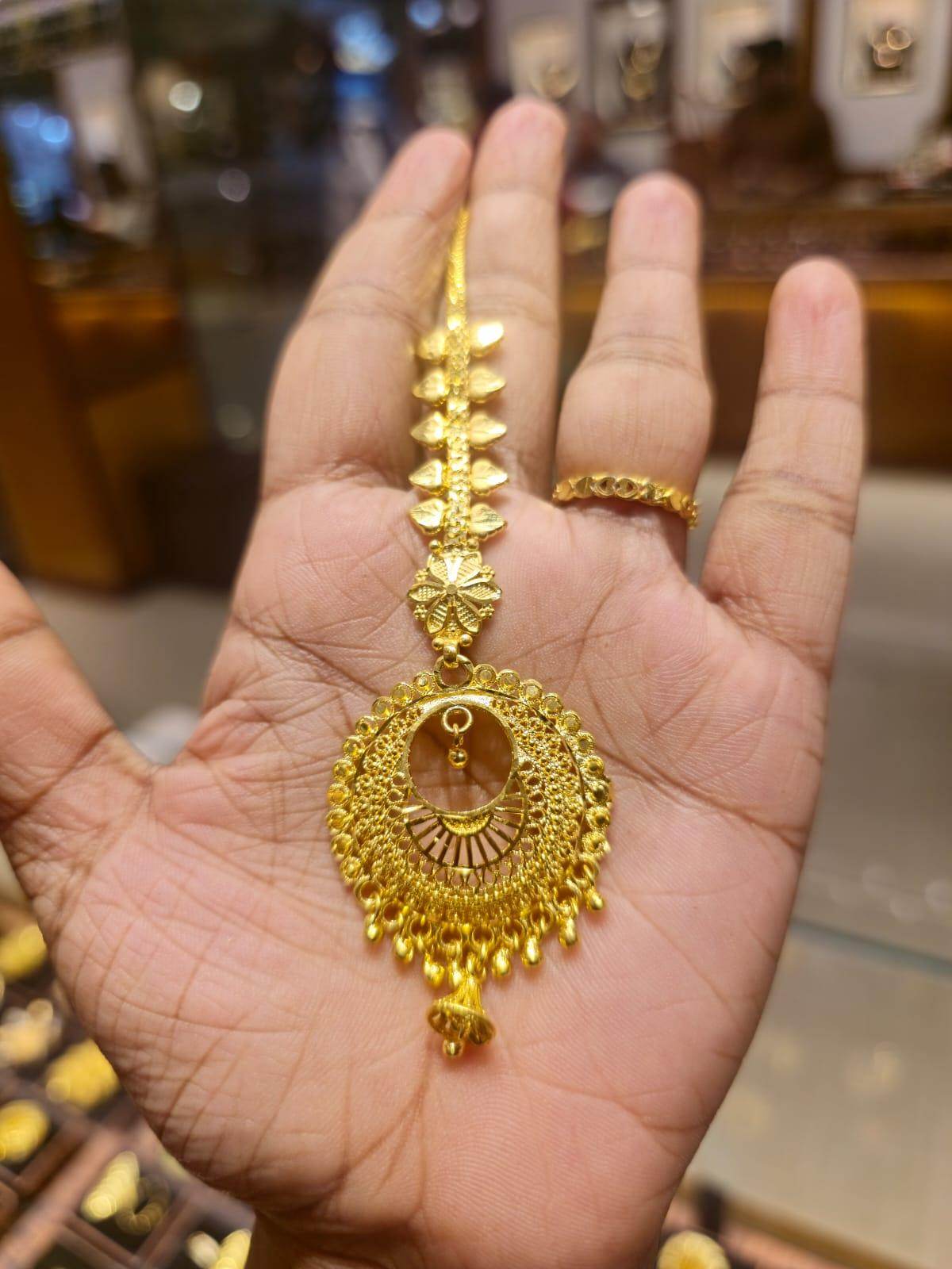 Elegant Gold-Plated Bridal Tikli – Timeless Royalty - Mirpur Jewelry City