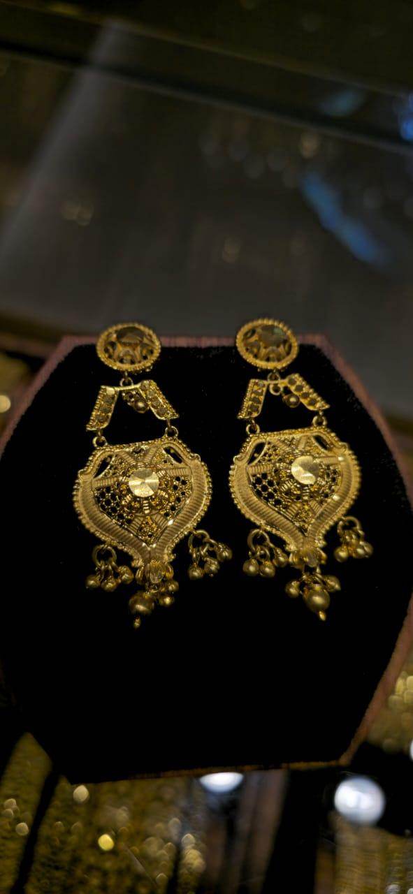 Exquisite Gold-Plated Chand Bali Earrings – A Touch of Royalty - Mirpur Jewelry City