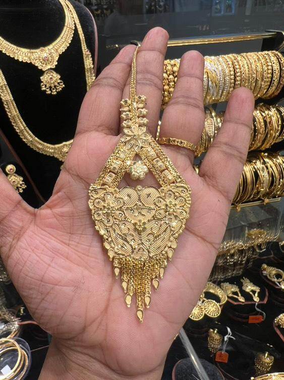 Elegant Gold-Plated Bridal Tikli – Timeless Royalty - Mirpur Jewelry City