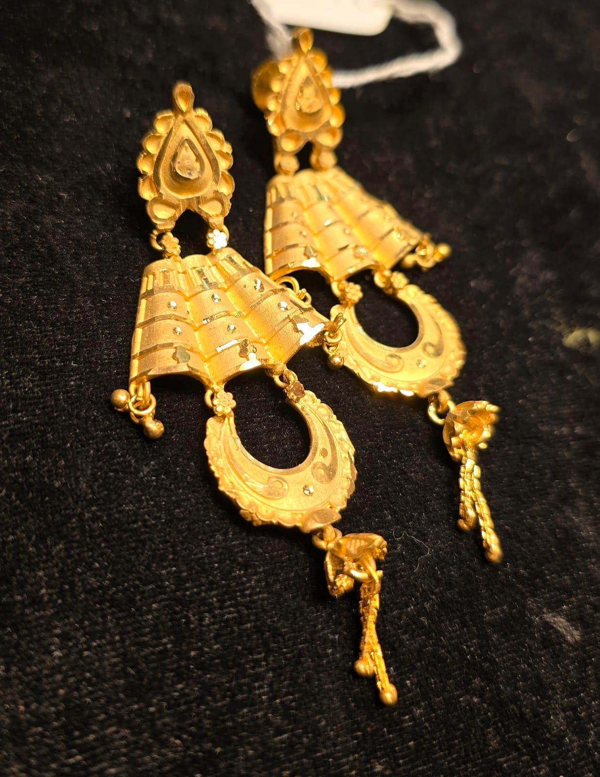 Elegant Gold-Plated Earrings – Timeless Luxury - Mirpur Jewelry City
