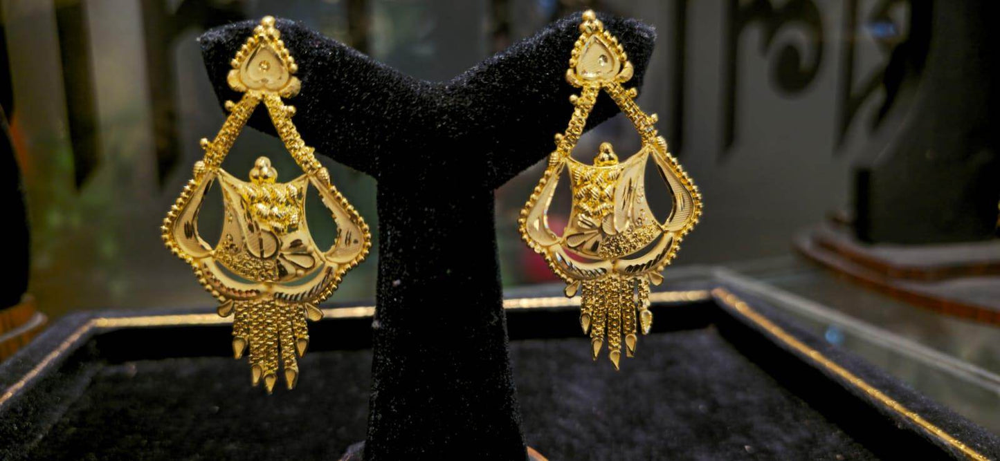 Elegant Gold-Plated Jhapta Earrings– Traditional & Stylish - Mirpur Jewelry City