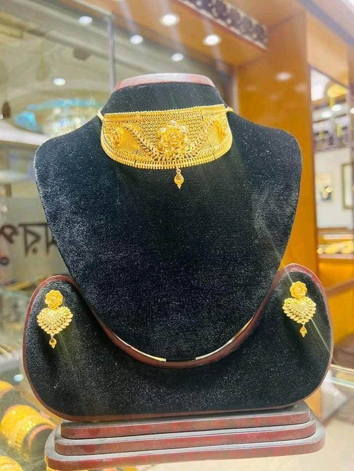 Elegant Gold-Plated Choker Necklace – Mirpur Jewelry City Exclusive - Mirpur Jewelry City