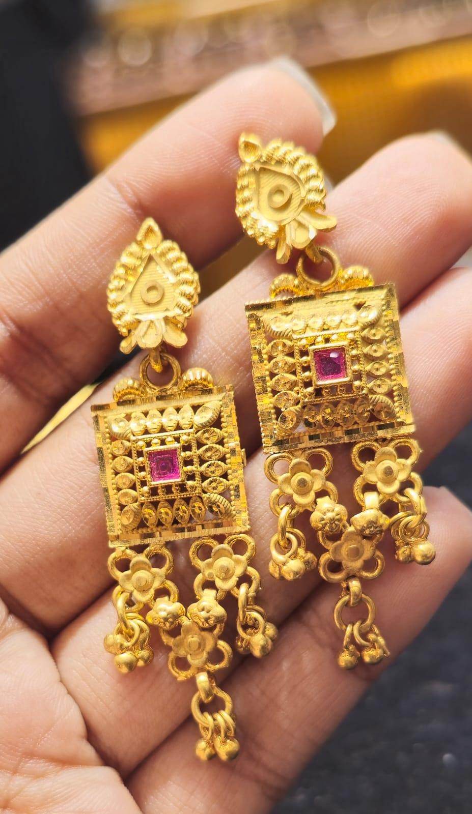 Elegant Gold-Plated Earrings – Timeless Luxury - Mirpur Jewelry City