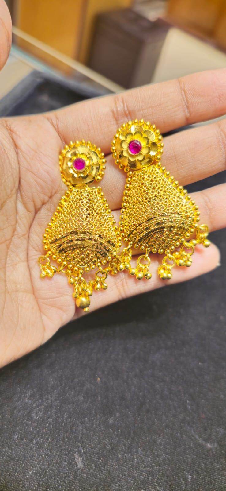 Elegant Gold-Plated Earrings – Timeless Luxury - Mirpur Jewelry City