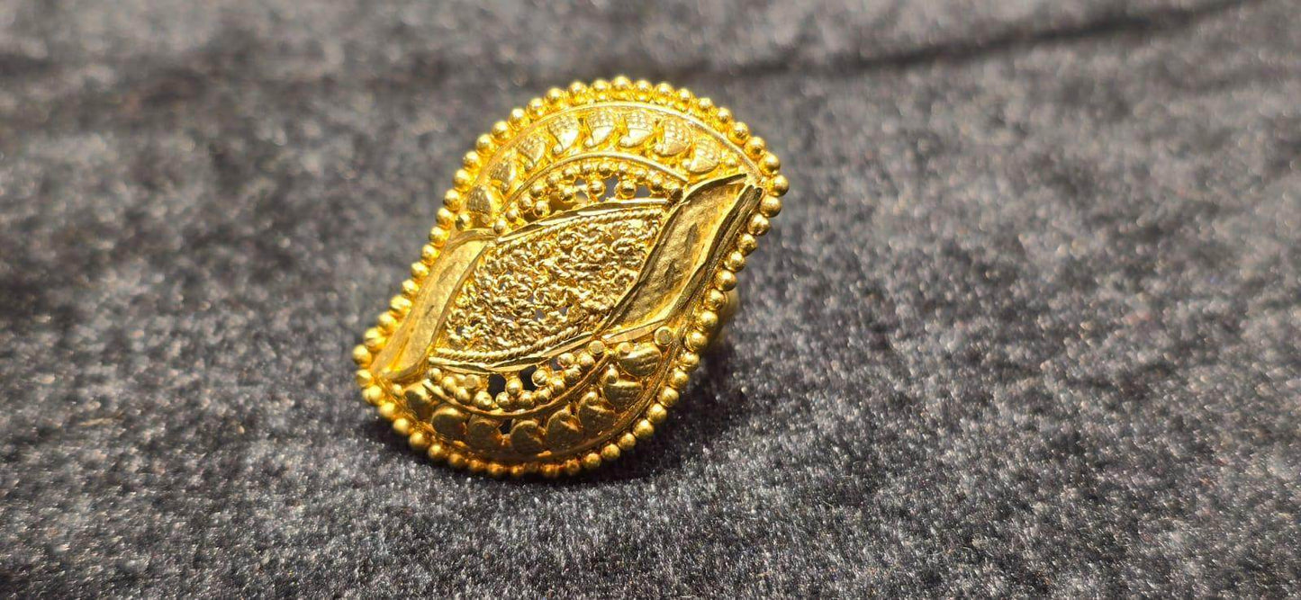 Dubai Design gold plated finger ring - Mirpur Jewelry City