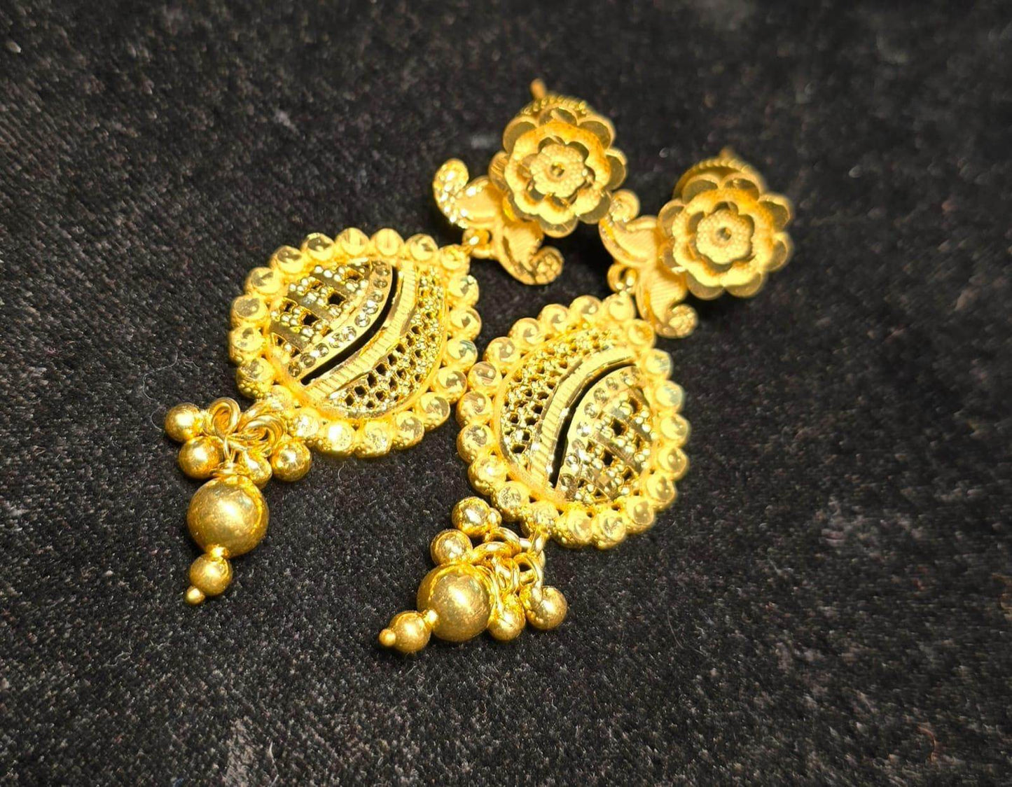 Elegant Gold-Plated Earrings – Timeless Luxury - Mirpur Jewelry City