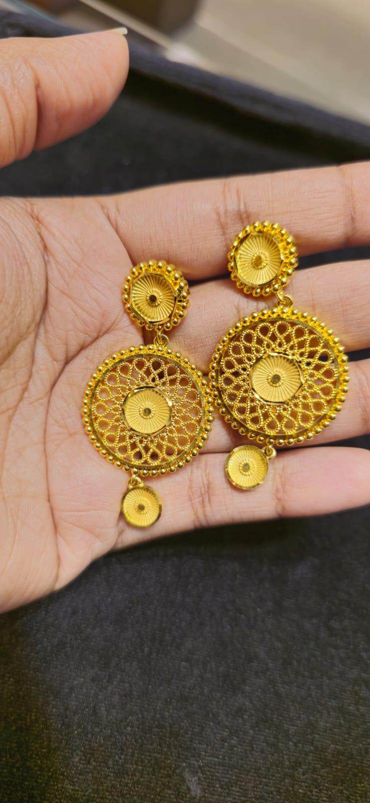 Elegant Gold-Plated Earrings – Timeless Luxury - Mirpur Jewelry City