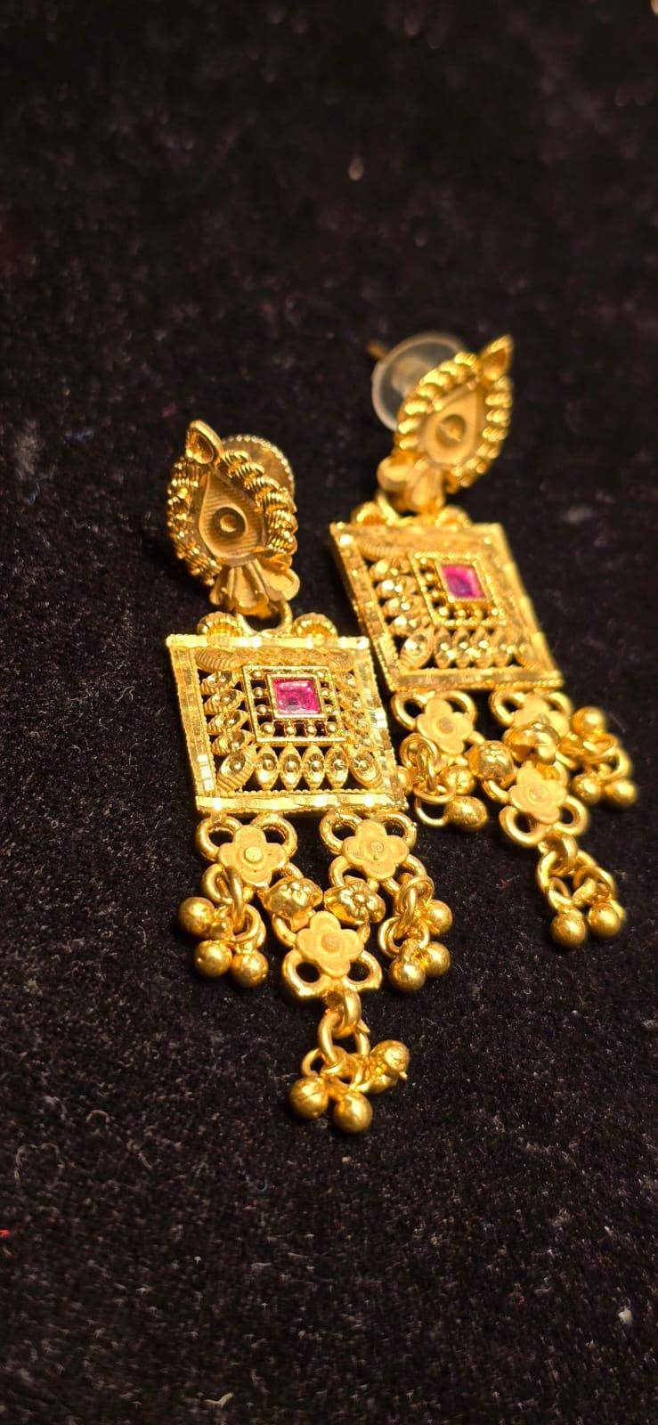 Elegant Gold-Plated Earrings – Timeless Luxury - Mirpur Jewelry City