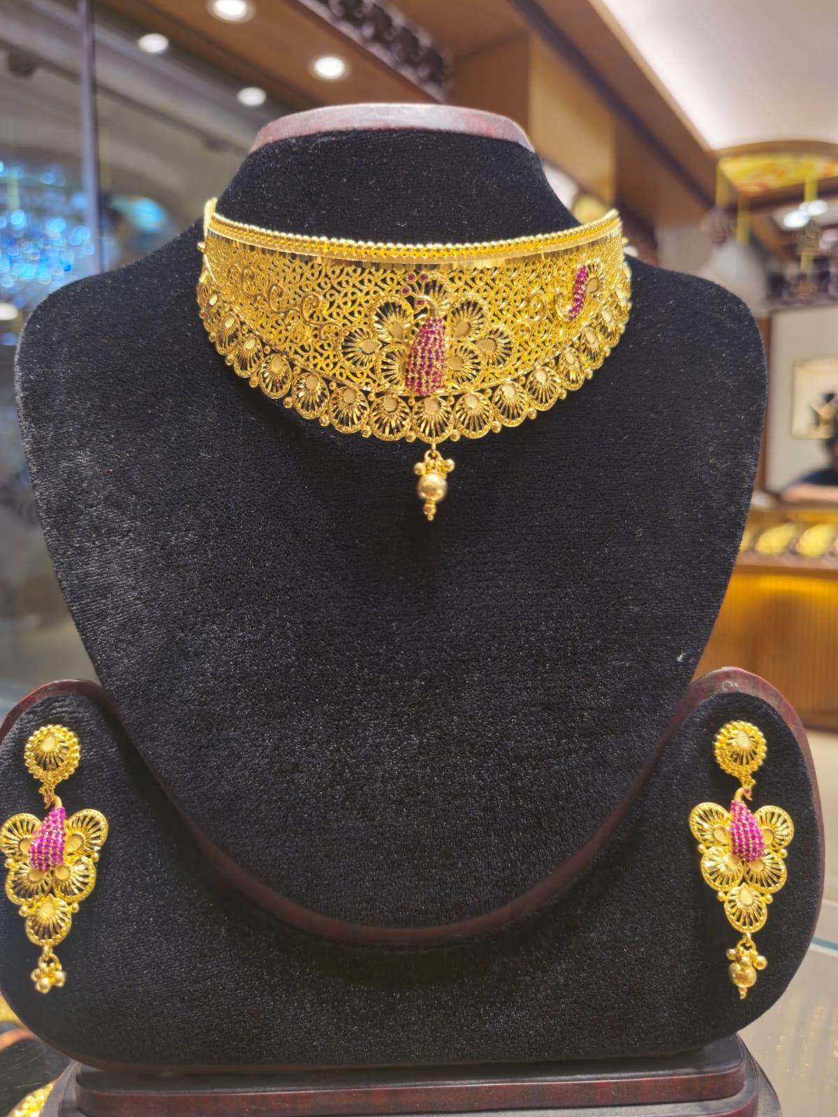 Elegant Gold-Plated Choker Necklace – Mirpur Jewelry City Exclusive - Mirpur Jewelry City