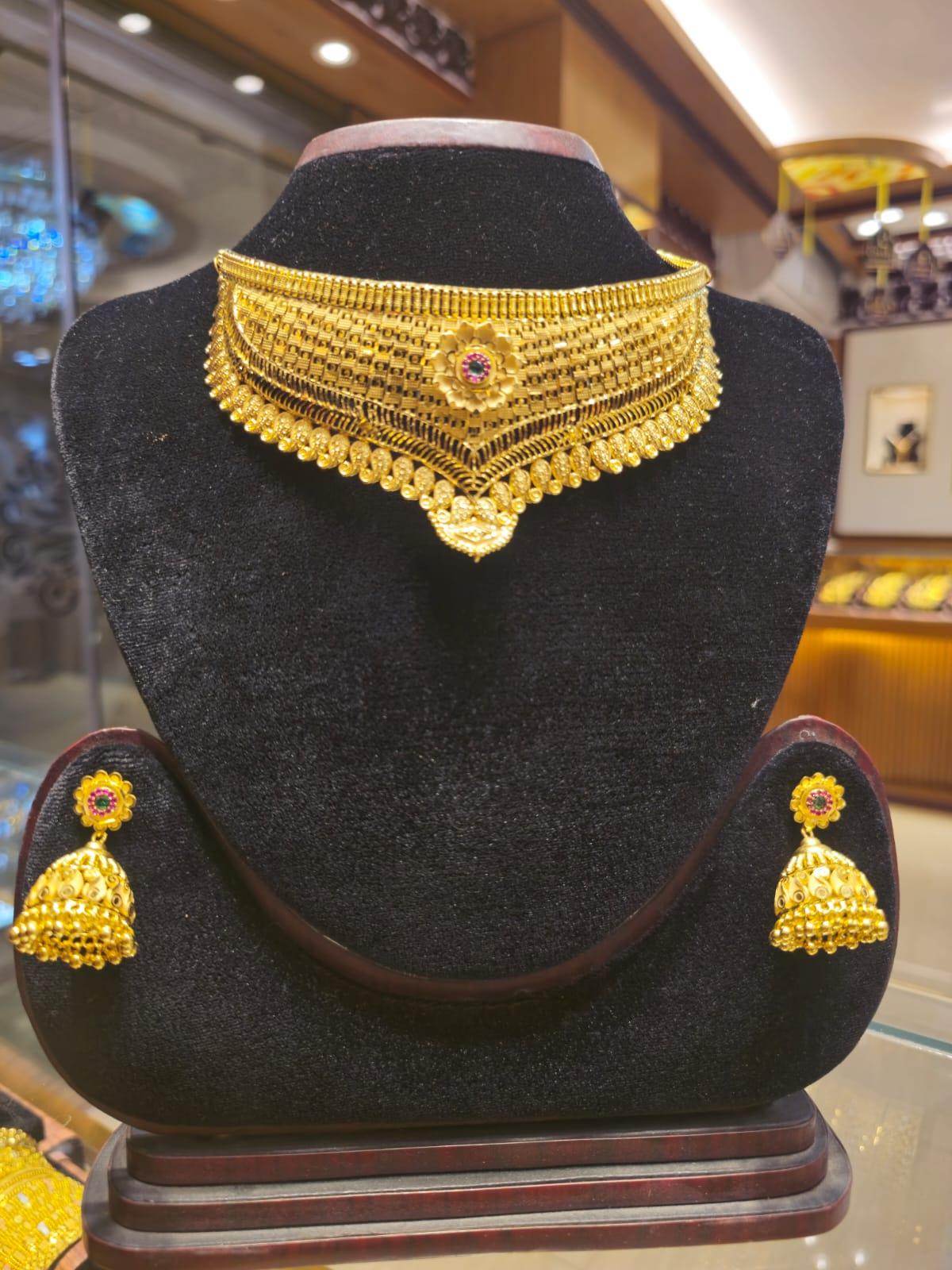 Elegant Gold-Plated Choker Necklace – Mirpur Jewelry City Exclusive - Mirpur Jewelry City