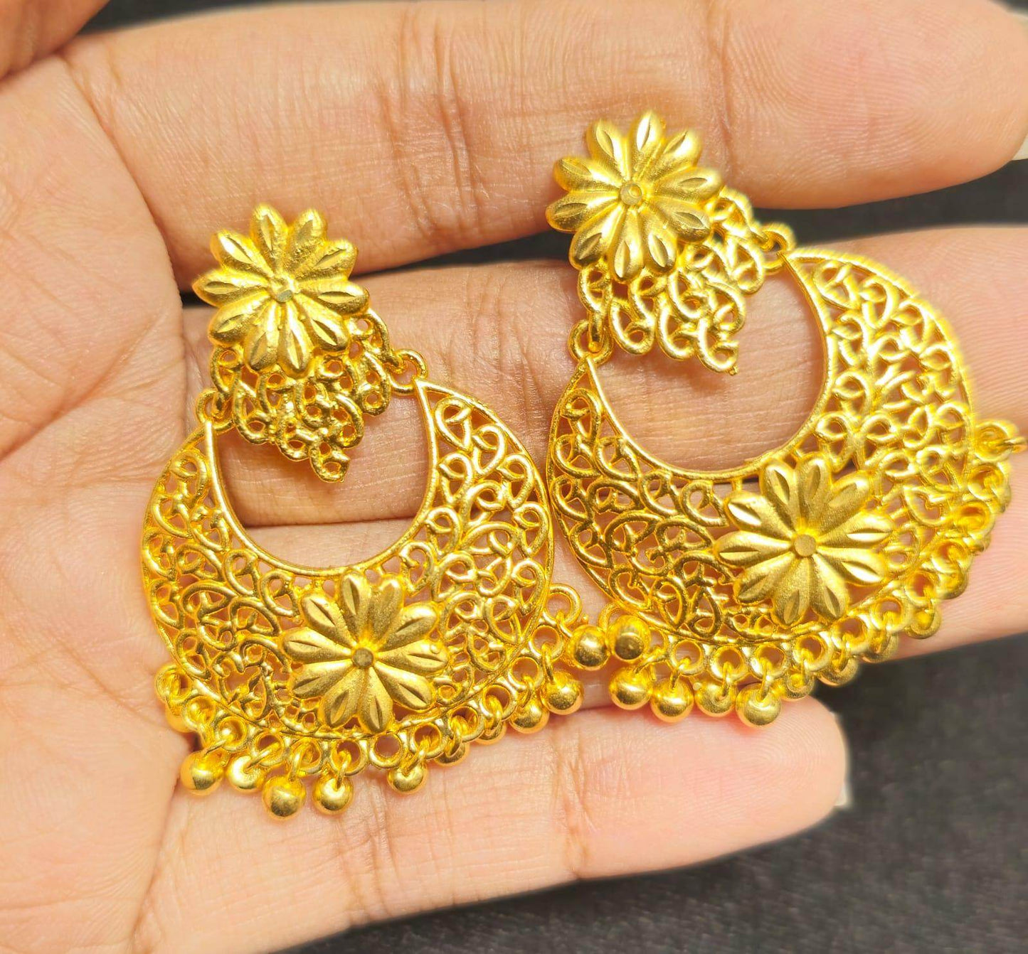 Elegant Gold-Plated Earrings – Timeless Luxury - Mirpur Jewelry City