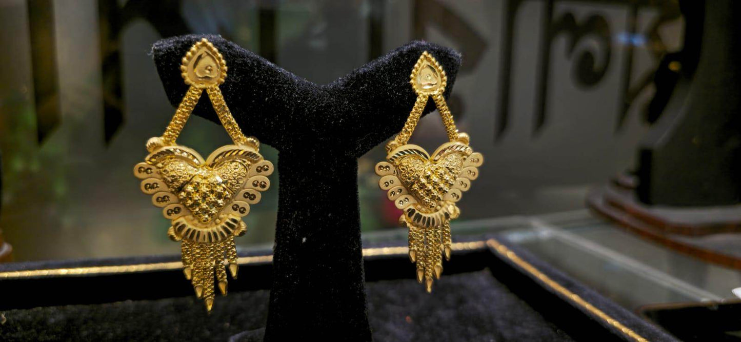 Elegant Gold-Plated Earrings – Timeless Luxury - Mirpur Jewelry City