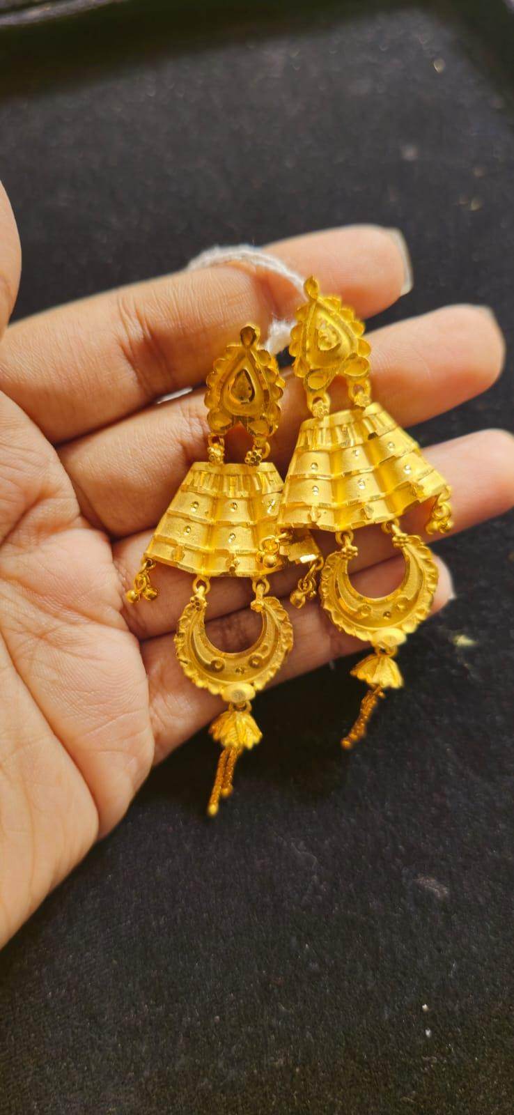 Elegant Gold-Plated Earrings – Timeless Luxury - Mirpur Jewelry City
