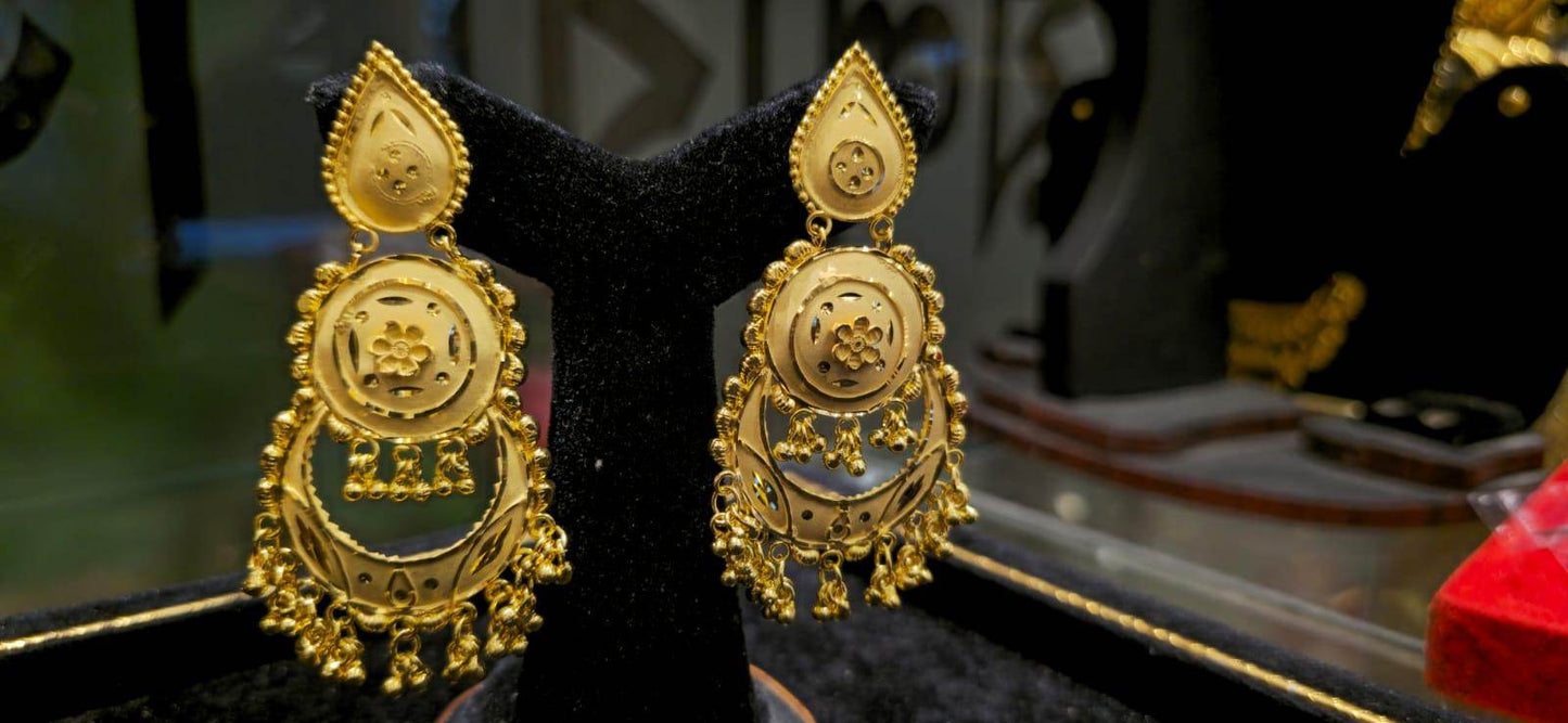 Elegant Gold-Plated Jhapta Earrings – Traditional & Stylish - Mirpur Jewelry City