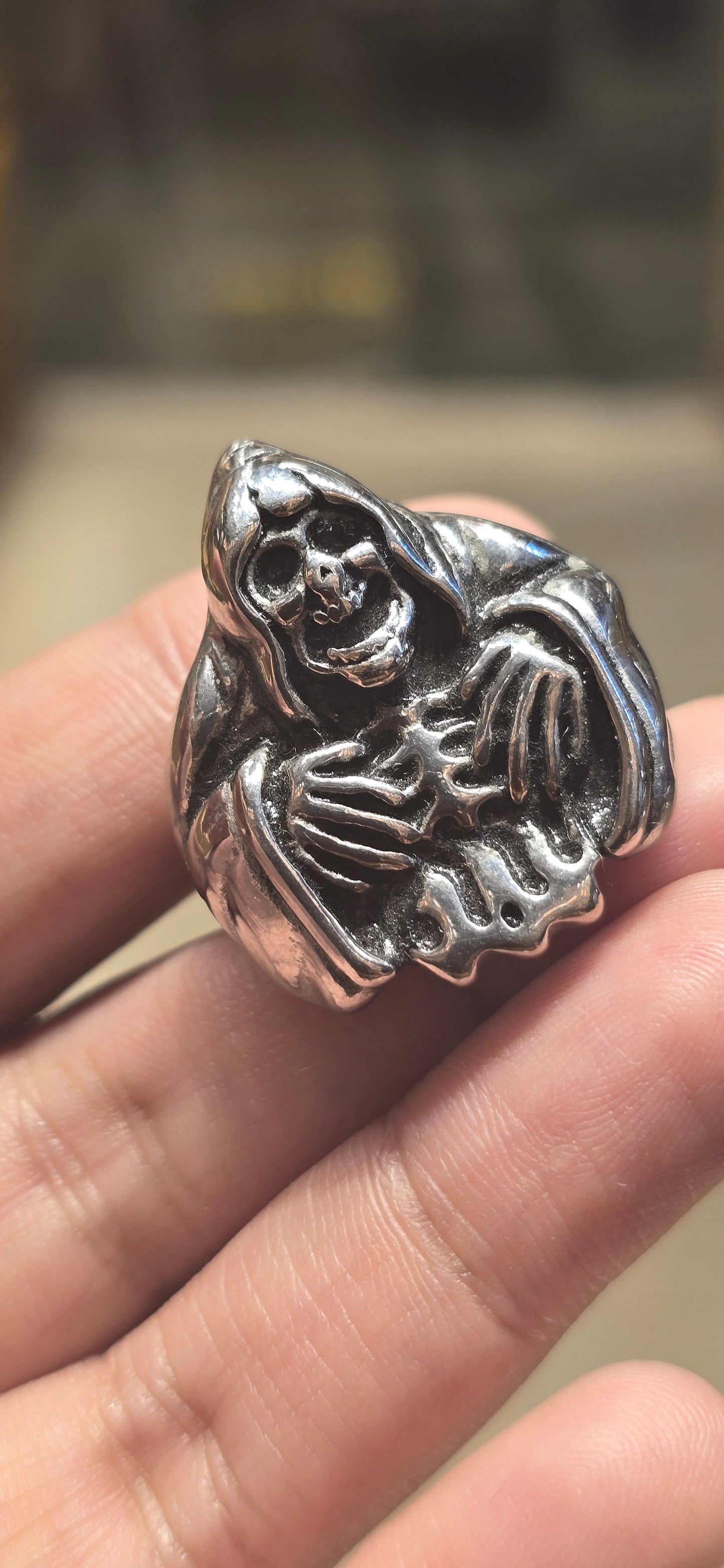 Stainless Steel Grim Reaper Ring Gothic Mirpur Jewelry City