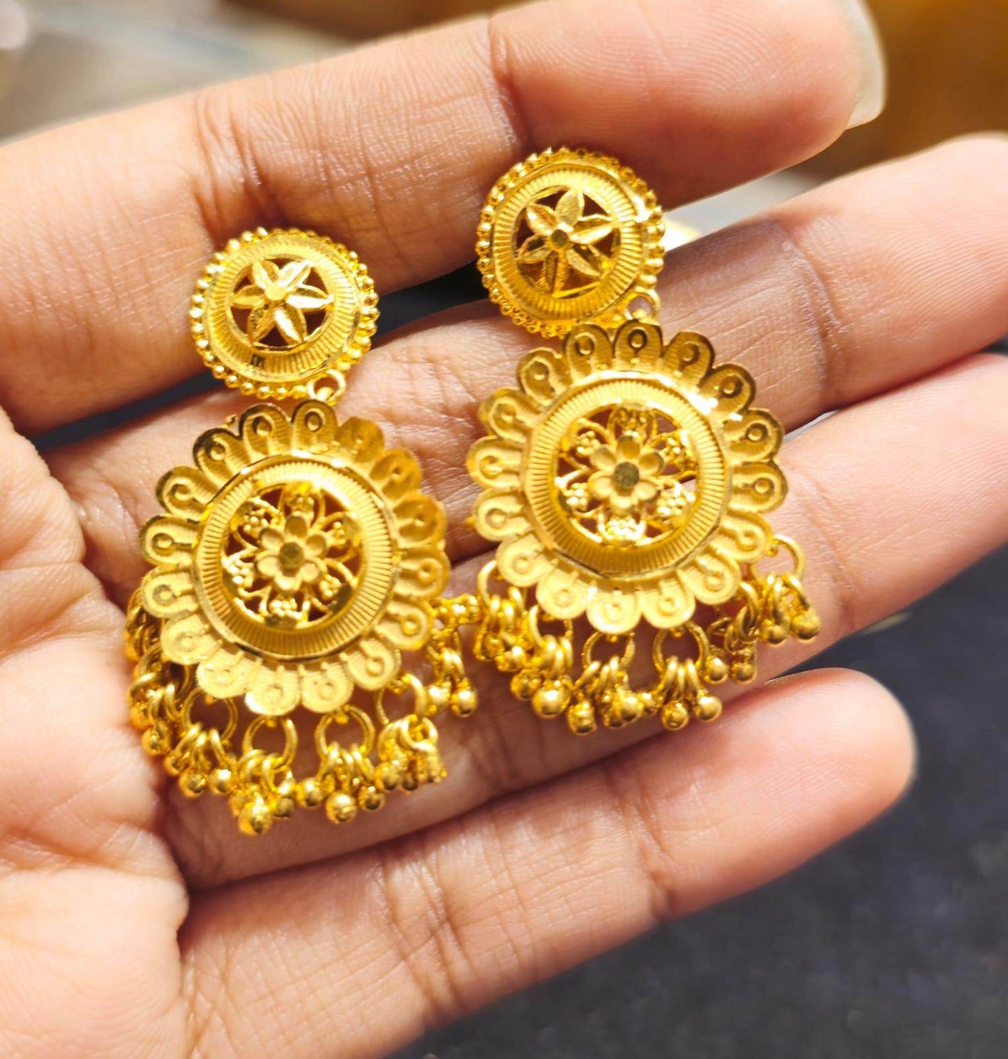 Elegant Gold-Plated Earrings – Timeless Luxury - Mirpur Jewelry City
