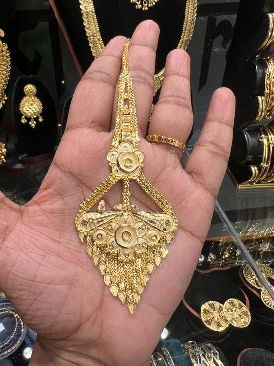 Elegant Gold-Plated Bridal Tikli – Timeless Royalty - Mirpur Jewelry City