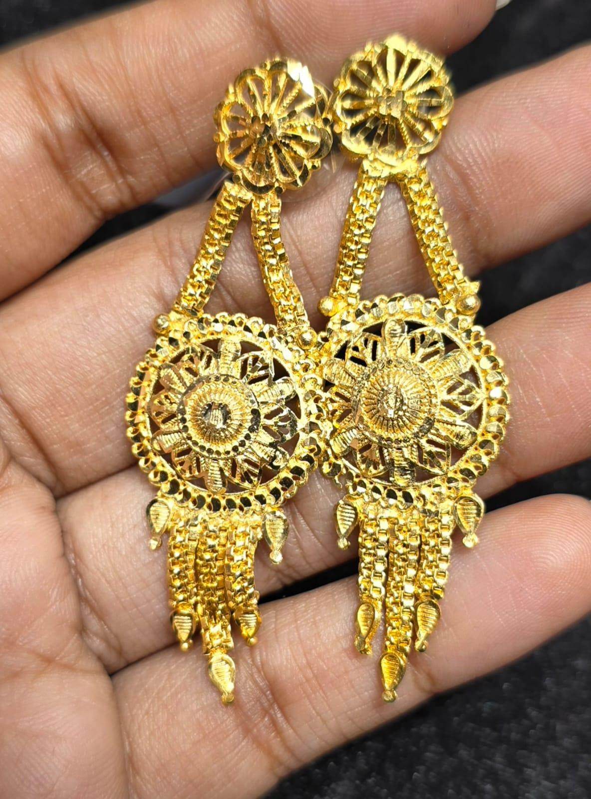 Elegant Gold-Plated Earrings – Timeless Luxury - Mirpur Jewelry City