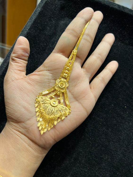 Elegant Gold-Plated Bridal Tikli – imitation jewelry - Mirpur Jewelry City