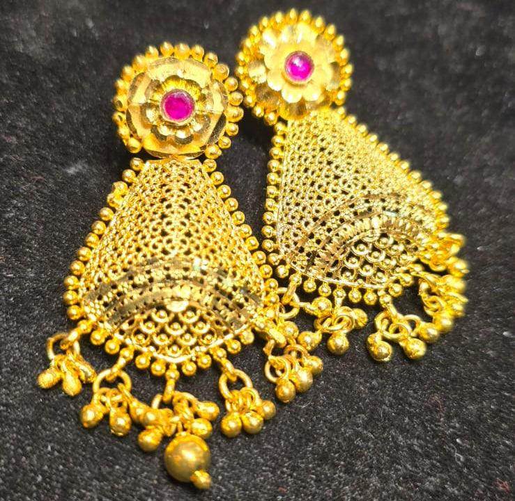 Elegant Gold-Plated Earrings – Timeless Luxury - Mirpur Jewelry City