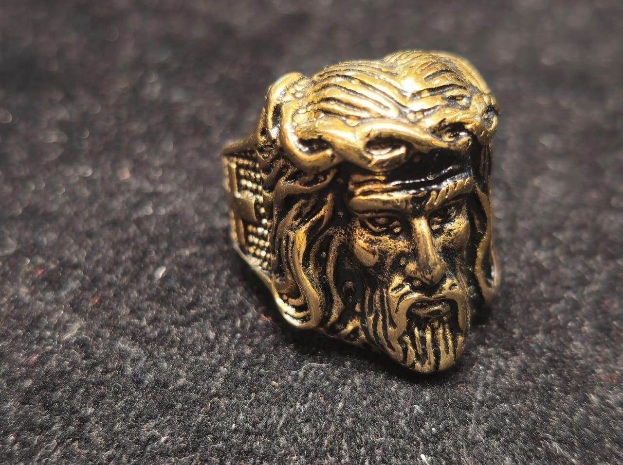 Gold-Plated Jesus Christ Crown of Thorns Men's Ring – Bold & Spiritual Design - Mirpur Jewelry City