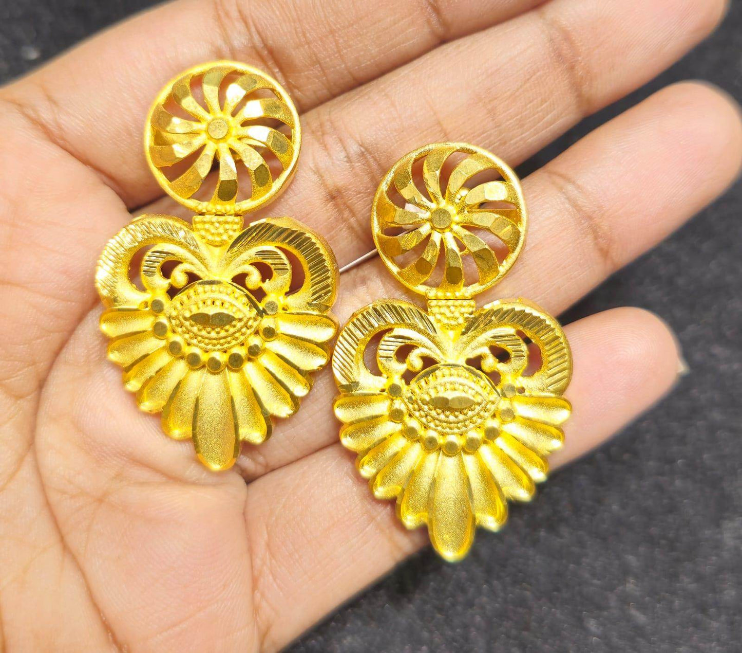Elegant Gold-Plated Earrings – Timeless Luxury - Mirpur Jewelry City
