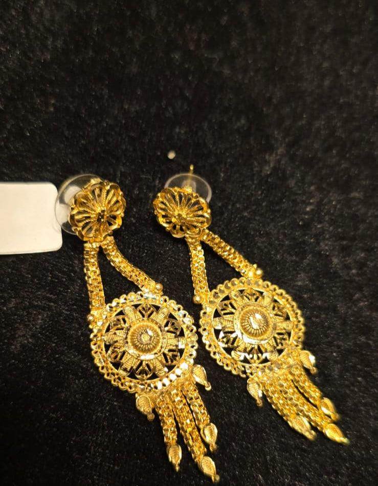Elegant Gold-Plated Earrings – Timeless Luxury - Mirpur Jewelry City