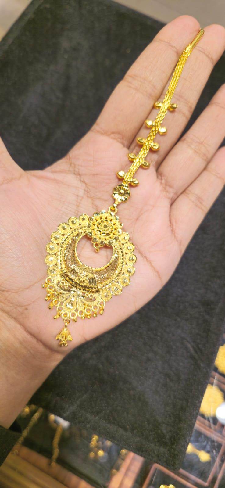 Elegant Gold-Plated Bridal Tikli – Timeless Royalty - Mirpur Jewelry City