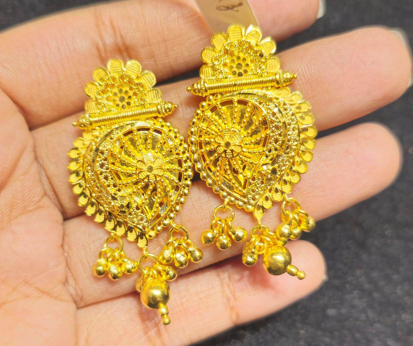 Elegant Gold-Plated Earrings – Timeless Luxury - Mirpur Jewelry City