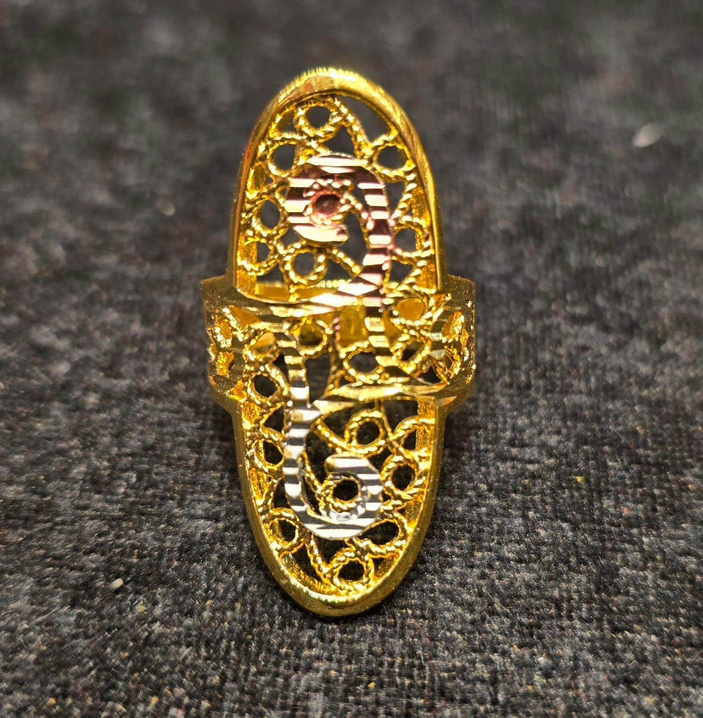 Elegant Gold-Plated Rhodium Finger Ring – Stylish & Durable - Mirpur Jewelry City