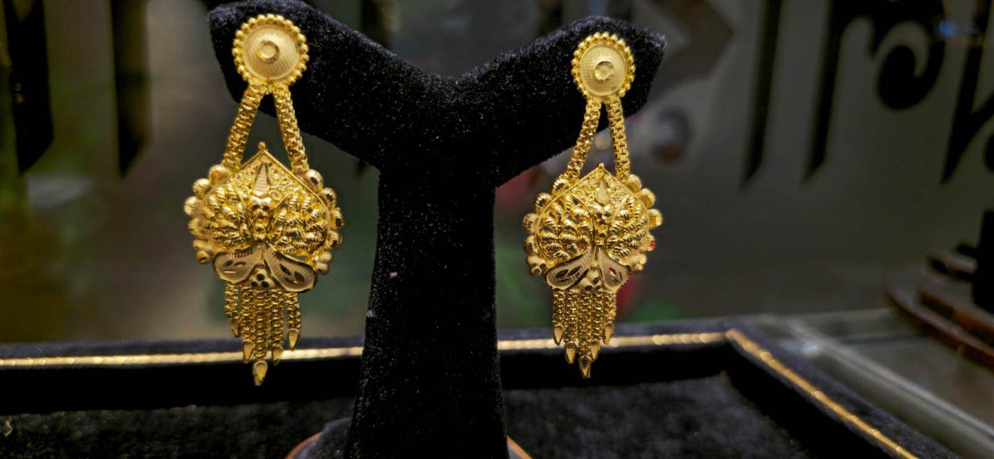 Elegant Gold-Plated Jhapta Earrings– Traditional & Stylish - Mirpur Jewelry City