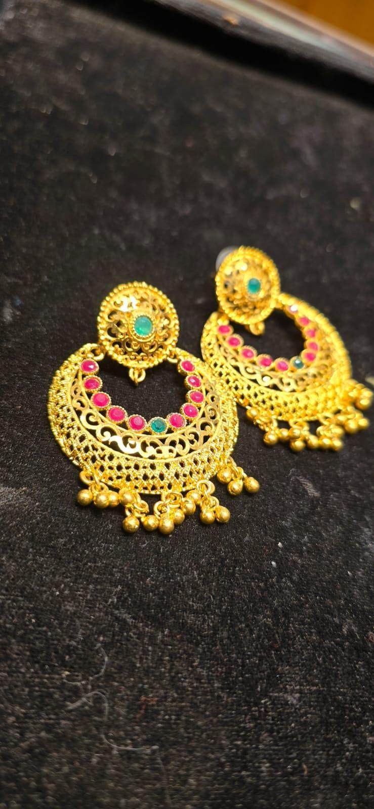 Elegant Gold-Plated Earrings – Timeless Luxury - Mirpur Jewelry City