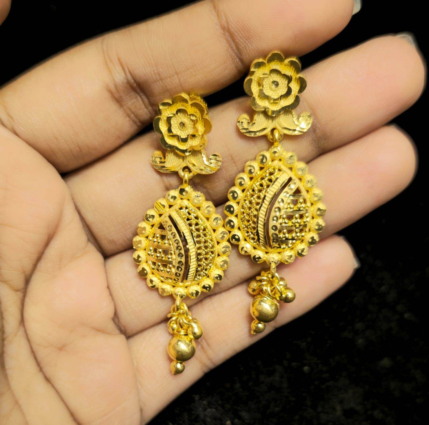 Elegant Gold-Plated Earrings – Timeless Luxury - Mirpur Jewelry City