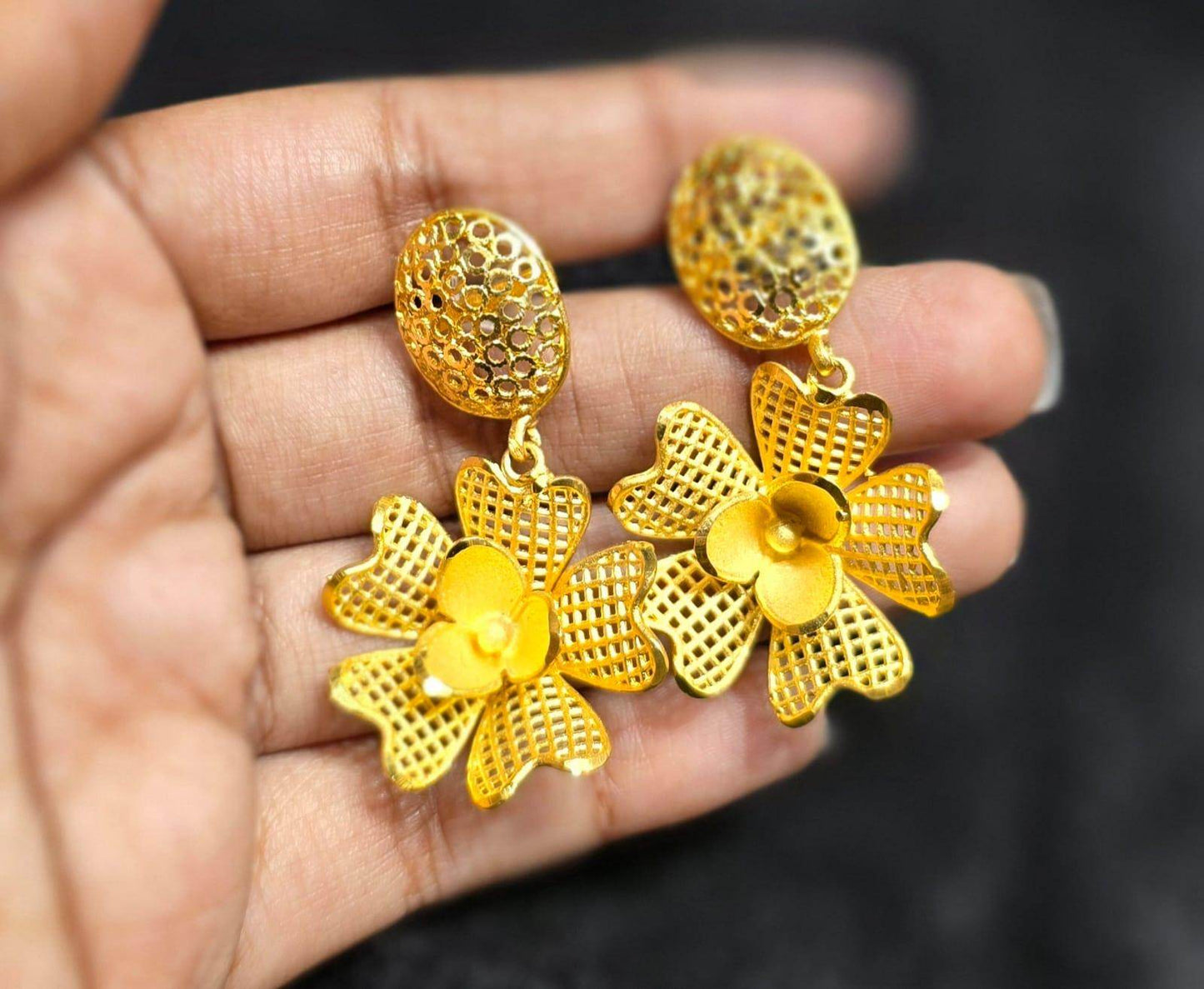 Elegant Gold-Plated Earrings – Timeless Luxury - Mirpur Jewelry City