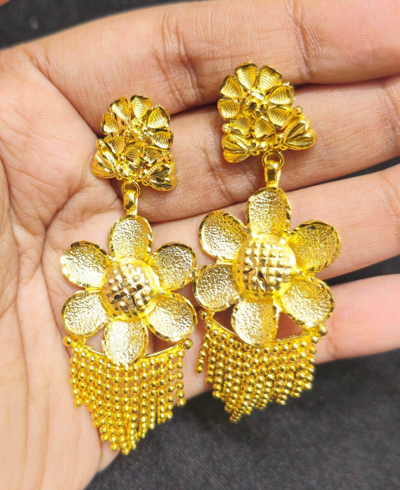 Elegant Gold-Plated Earrings – Timeless Luxury - Mirpur Jewelry City