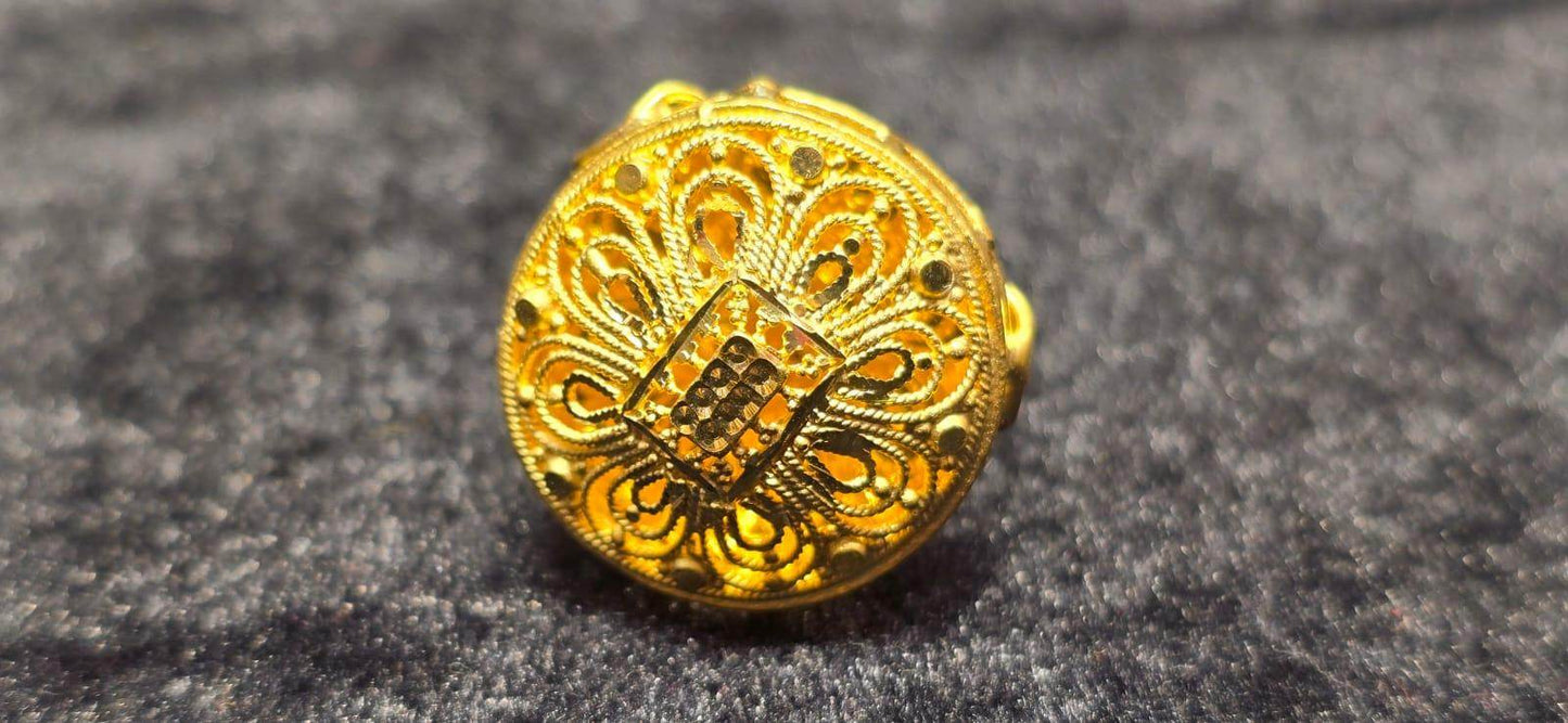 Gold plated Dubai design fingerring - Mirpur Jewelry City