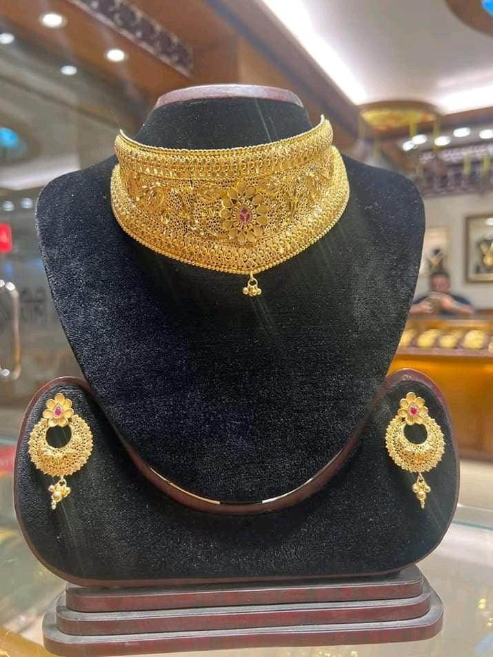Elegant Gold-Plated Choker Necklace – Mirpur Jewelry City Exclusive - Mirpur Jewelry City