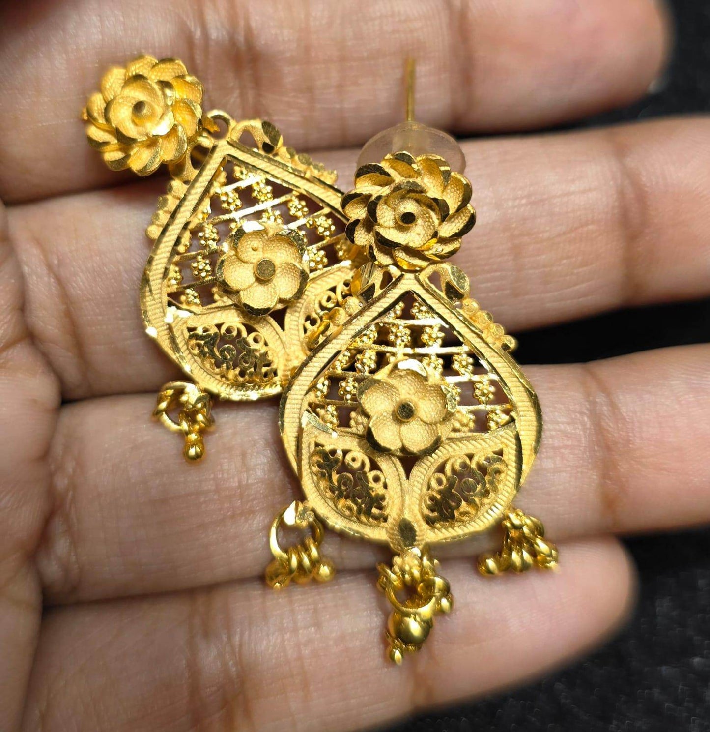Elegant Gold-Plated Earrings – Timeless Luxury - Mirpur Jewelry City