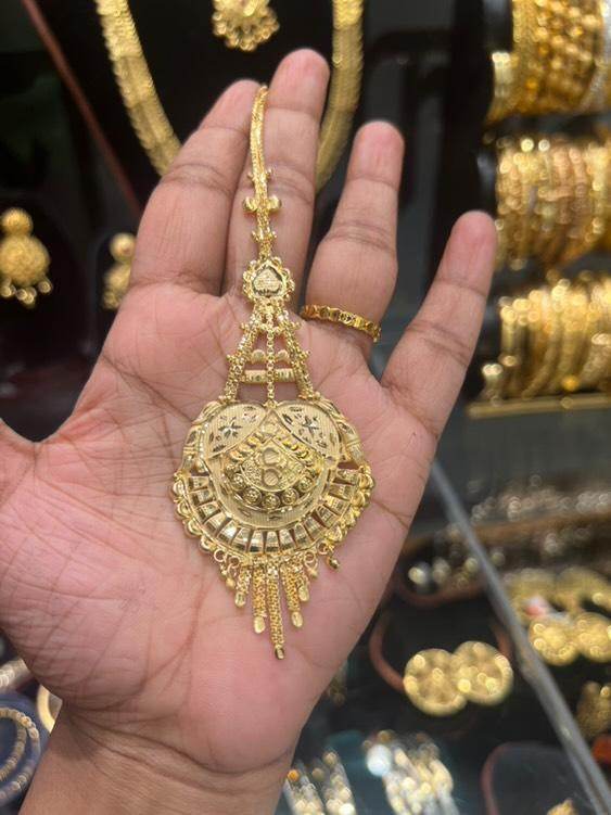 Elegant Gold-Plated Bridal Tikli – Timeless Royalty - Mirpur Jewelry City
