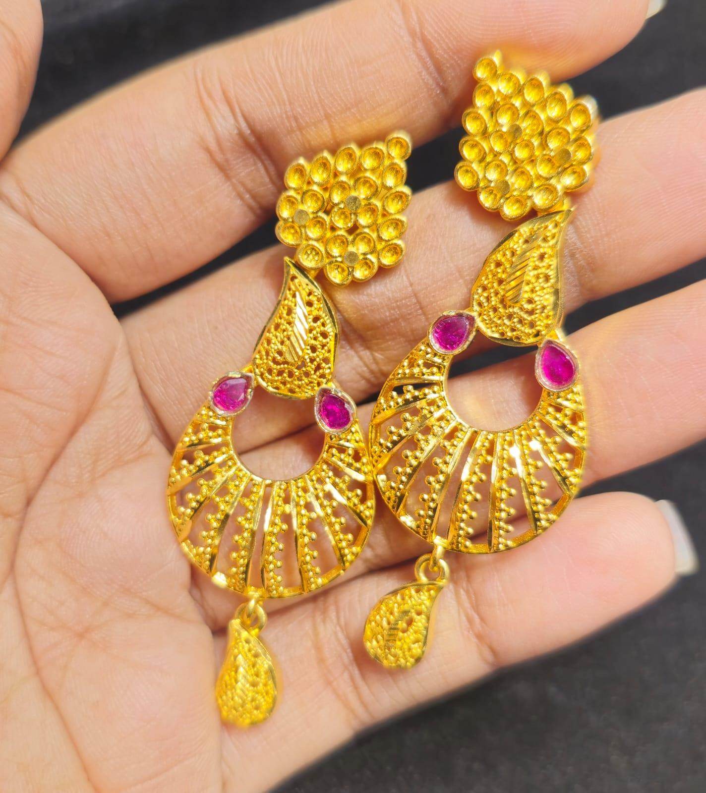 Elegant Gold-Plated Earrings – Timeless Luxury - Mirpur Jewelry City