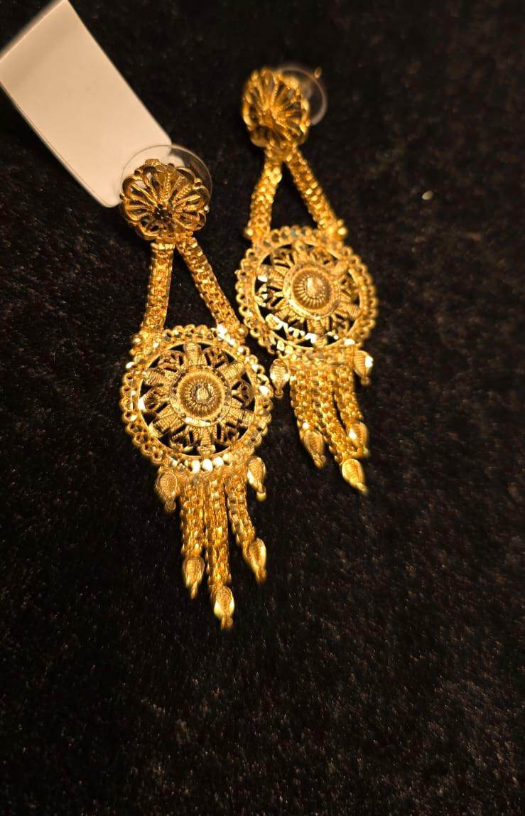 Elegant Gold-Plated Earrings – Timeless Luxury - Mirpur Jewelry City