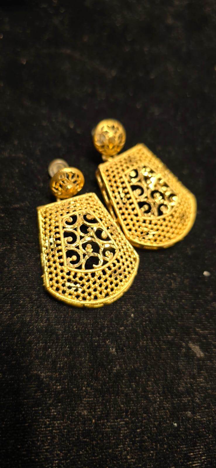 Elegant Gold-Plated Earrings – Timeless Luxury - Mirpur Jewelry City