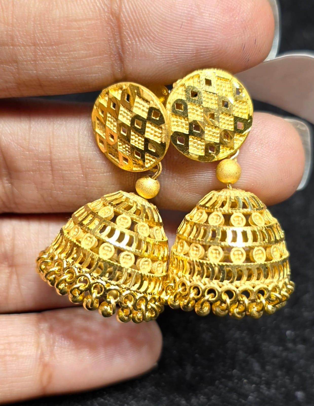 Elegant Gold-Plated Jhumka – Timeless Luxury - Mirpur Jewelry City